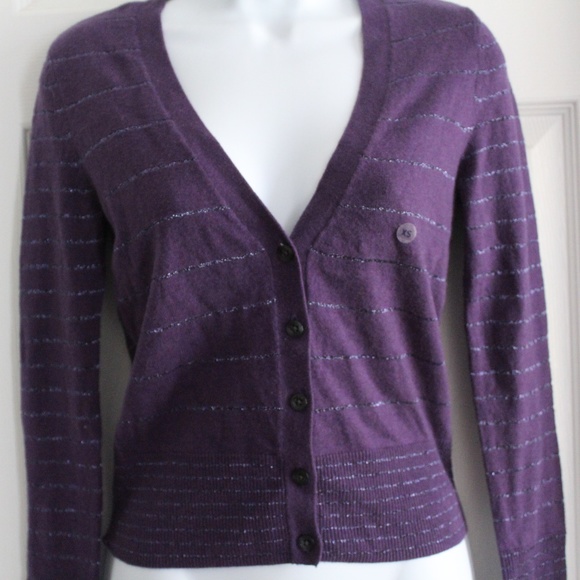 American Eagle Metalic Striped Cardigan Sweater - Picture 2 of 2